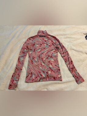 Andersson Bell Y2K pink abstract Marble Print Turtleneck Long Sleeve S designer